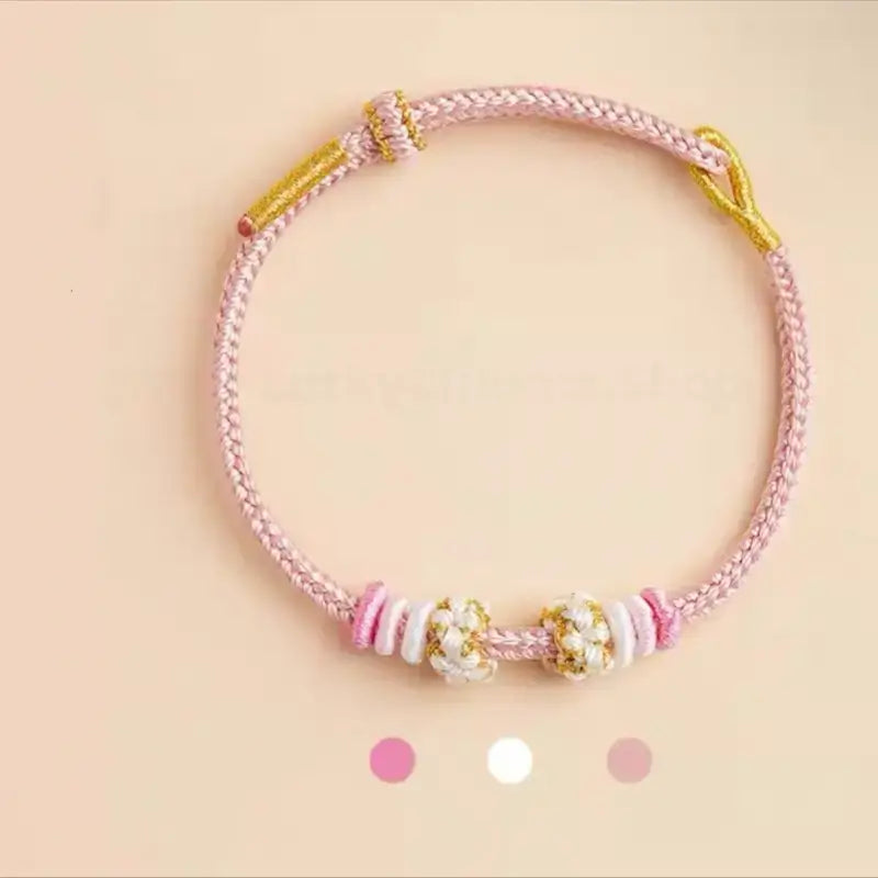 Mount Putuo Blessed Peach Blossom Knot Light Color DIY Bracelet (Series 1)-LuckyCharms.Shop
