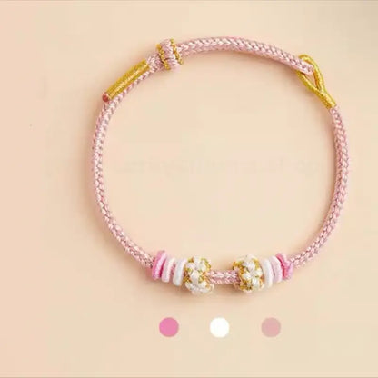 Mount Putuo Blessed Peach Blossom Knot Light Color DIY Bracelet (Series 1)-LuckyCharms.Shop