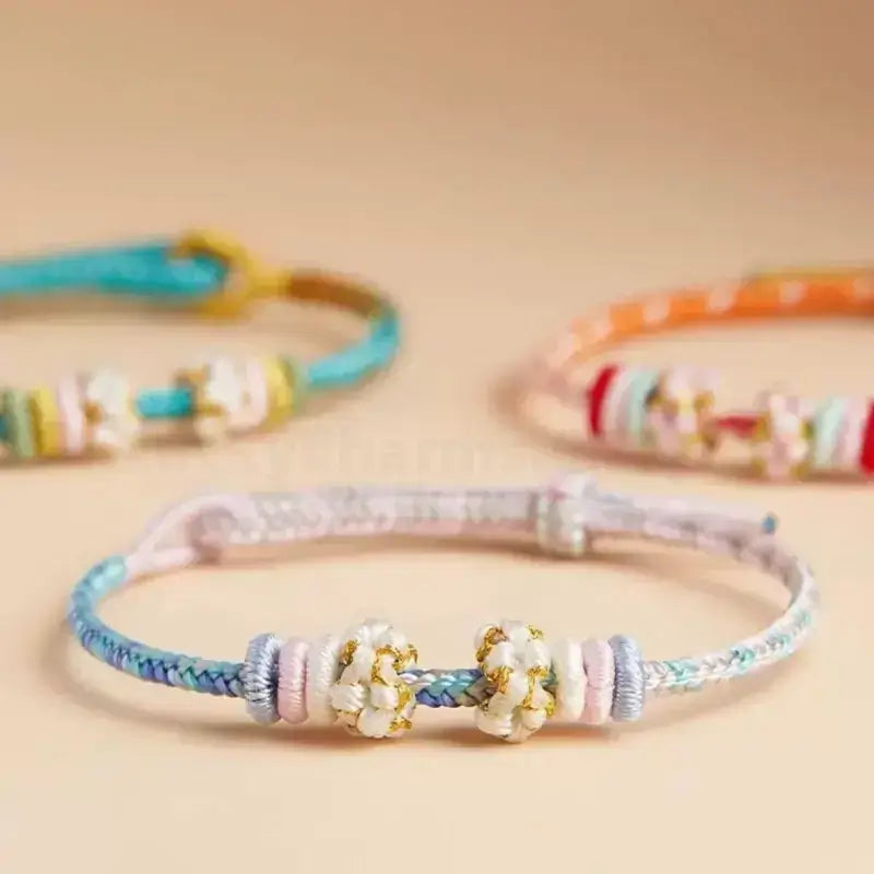 Mount Putuo Blessed Peach Blossom Knot Single-Layer Gradient Color DIY Bracelet (Series 7)-LuckyCharms.Shop