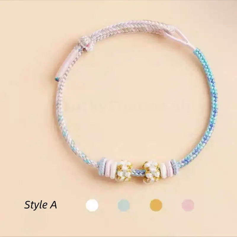 Mount Putuo Blessed Peach Blossom Knot Single-Layer Gradient Color DIY Bracelet (Series 7)-LuckyCharms.Shop