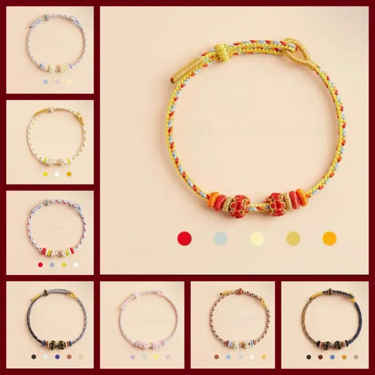 Mount Putuo Blessed Peach Blossom Knot Single-Layer Colored DIY Bracelet (Series 8)-LuckyCharms.Shop