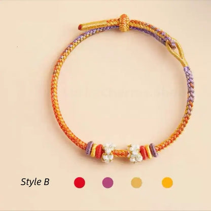 Putuo Blessed Peach Blossom Knot Single-Layer Gradient Color DIY Bracelet (Series 10)-LuckyCharms.Shop