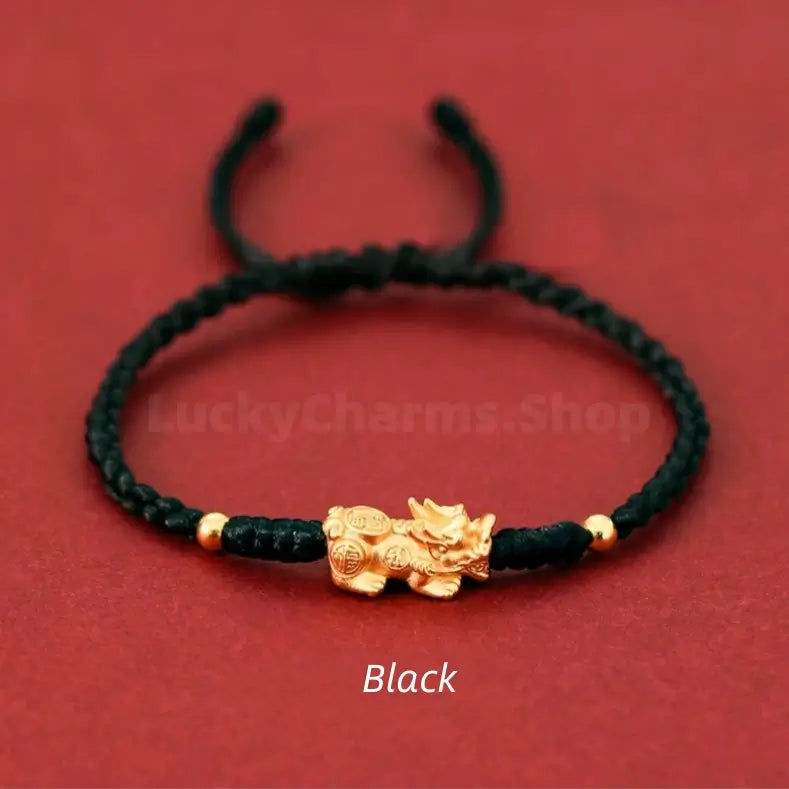 Sterling Silver Gold-Plated Enpowered Pixiu Bracelet | Wealth-Attracting & Luck Bracelet-LuckyCharms.Shop