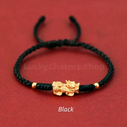 Sterling Silver Gold-Plated Enpowered Pixiu Bracelet | Wealth-Attracting & Luck Bracelet-LuckyCharms.Shop