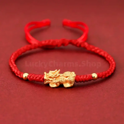 Sterling Silver Gold-Plated Enpowered Pixiu Bracelet | Wealth-Attracting & Luck Bracelet-LuckyCharms.Shop
