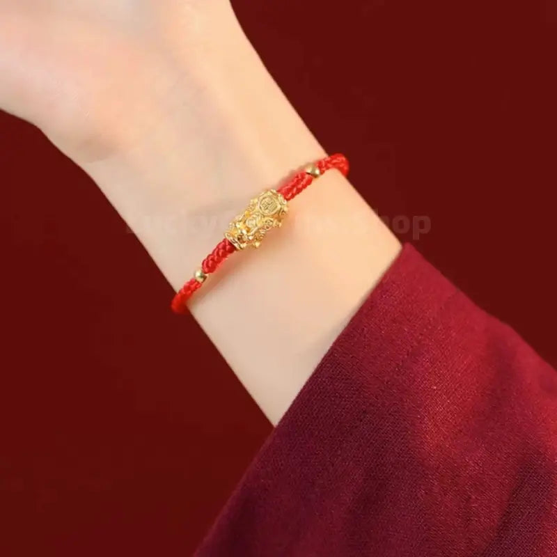 Sterling Silver Gold-Plated Enpowered Pixiu Bracelet | Wealth-Attracting & Luck Bracelet-LuckyCharms.Shop