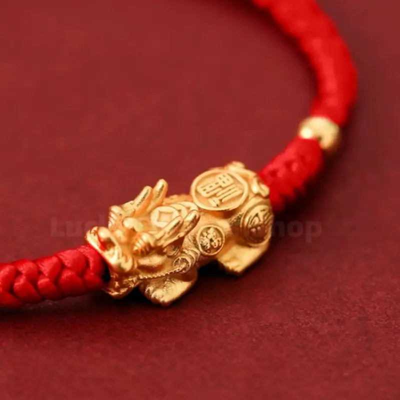 Sterling Silver Gold-Plated Enpowered Pixiu Bracelet | Wealth-Attracting & Luck Bracelet-LuckyCharms.Shop