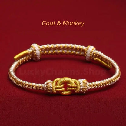 Longhu Mountain Blessing Heaven-Earth Ring Zodiac Guardian Braided Taoist Bracelet Giftable-LuckyCharms.Shop