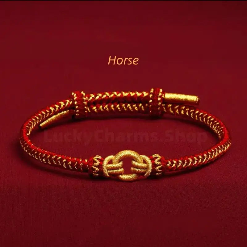 Longhu Mountain Blessing Heaven-Earth Ring Zodiac Guardian Braided Taoist Bracelet Giftable-LuckyCharms.Shop