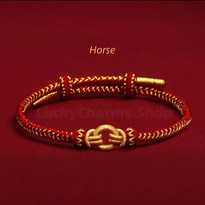 Longhu Mountain Blessing Heaven-Earth Ring Zodiac Guardian Braided Taoist Bracelet Giftable-LuckyCharms.Shop
