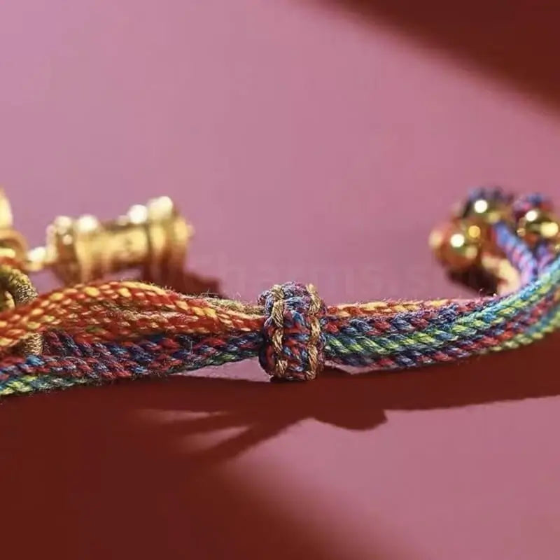 Tibetan Reincarnation Knot Prayer Wheel Blessing Braided Hand Rope Protection-LuckyCharms.Shop