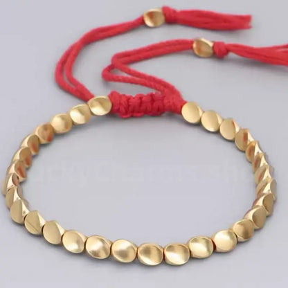 Alien-shaped Copper Bead Tassel Bracelet for Wealth Luck and Success-LuckyCharms.Shop