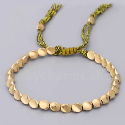 Alien-shaped Copper Bead Tassel Bracelet for Wealth Luck and Success-LuckyCharms.Shop