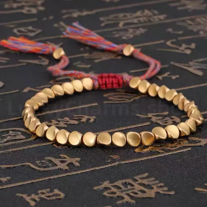 Alien-shaped Copper Bead Tassel Bracelet for Wealth Luck and Success-LuckyCharms.Shop