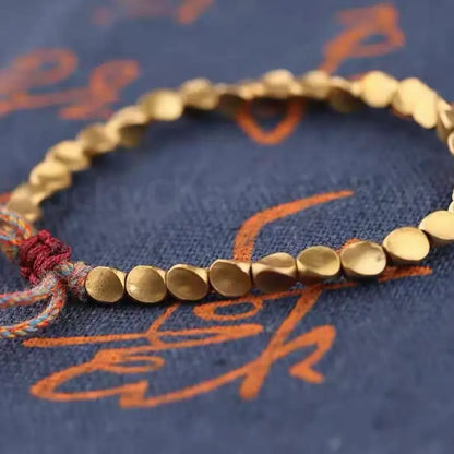 Alien-shaped Copper Bead Tassel Bracelet for Wealth Luck and Success-LuckyCharms.Shop