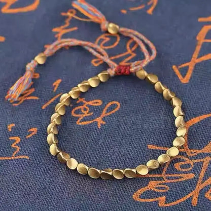 Alien-shaped Copper Bead Tassel Bracelet for Wealth Luck and Success-LuckyCharms.Shop