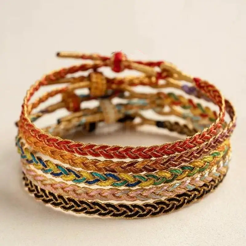 Snake-textured Five Colorful Braided Hand Rope Bracelet Luck Wisdom-LuckyCharms.Shop