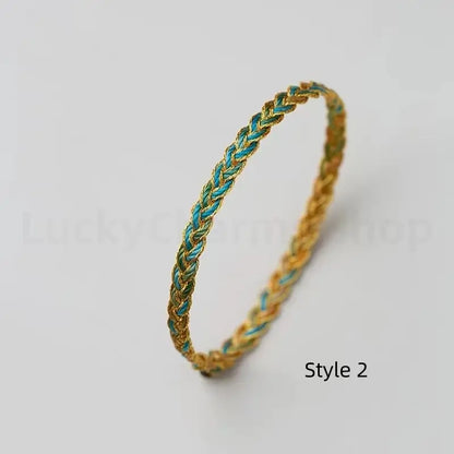 Snake-textured Three Colorful Braided Hand Rope Bracelet-LuckyCharms.Shop