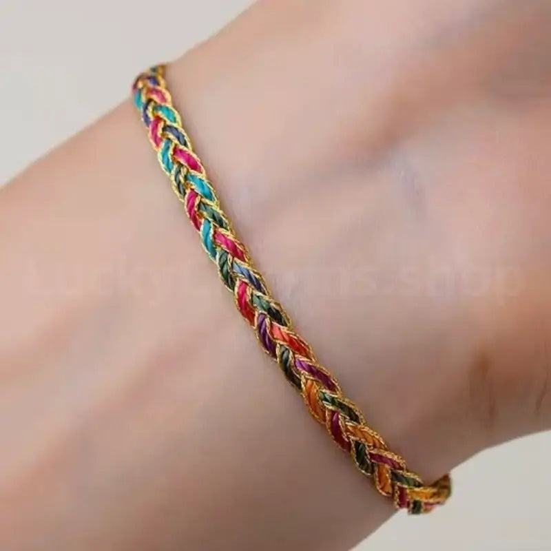 Snake-textured Three Colorful Braided Hand Rope Bracelet-LuckyCharms.Shop