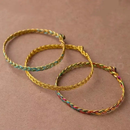 Snake-textured Three Colorful Braided Hand Rope Bracelet-LuckyCharms.Shop
