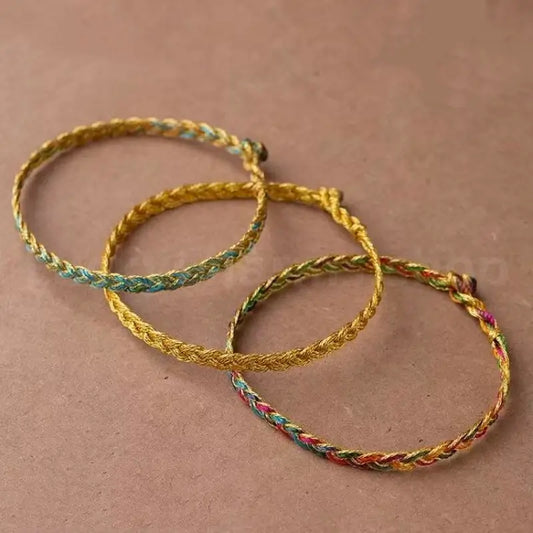 Snake-textured Three Colorful Braided Hand Rope Bracelet-LuckyCharms.Shop