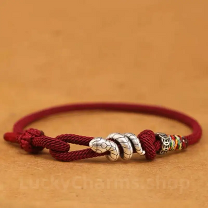 925 Silver Snake Braided Rope Bracelet - Fortune Protection Handmade Jewelry-LuckyCharms.Shop