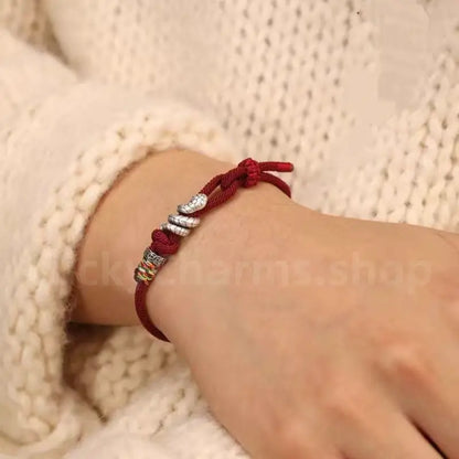 925 Silver Snake Braided Rope Bracelet - Fortune Protection Handmade Jewelry-LuckyCharms.Shop