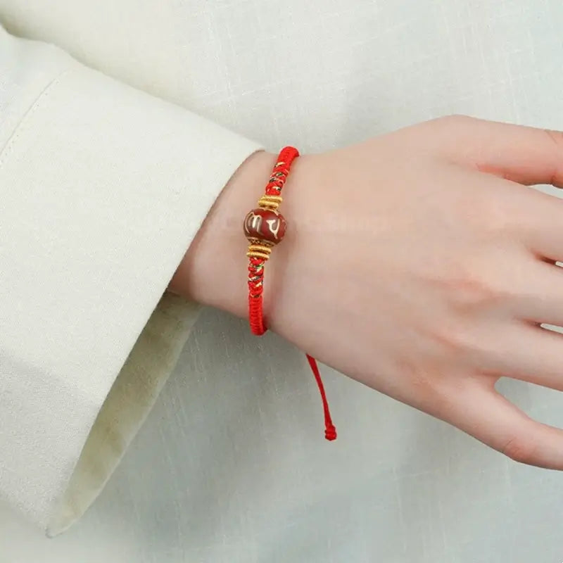 Potala Palace Six-Syllable Mantra Incense Ash Blessing Fortune-Turning Bead Braided Bracelet-LuckyCharms.Shop