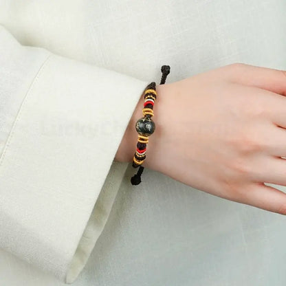 Potala Palace Six-Syllable Mantra Incense Ash Blessing Fortune-Turning Bead Braided Bracelet-LuckyCharms.Shop