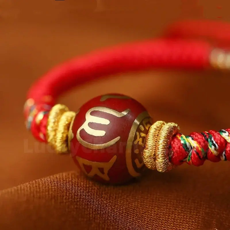 Potala Palace Six-Syllable Mantra Incense Ash Blessing Fortune-Turning Bead Braided Bracelet-LuckyCharms.Shop