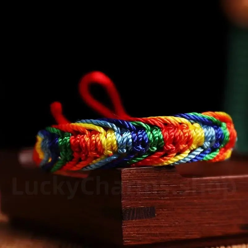 Tibetan Style Colorful Rope Braided Bracelet for Protection Success Luck Health-LuckyCharms.Shop