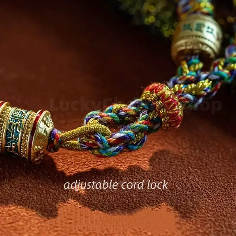 Tibetan Six-Syllable Mantra Fortune-Turning Bead Five-Color Handwoven Bracelet-LuckyCharms.Shop