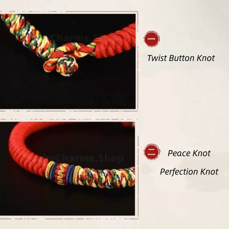 Tibetan-Style Nine-Vehicle Vajra Knot Fortune Spiritual Hand-Braided Bracelet-LuckyCharms.Shop