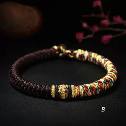 Tibetan-Style Nine-Vehicle Vajra Knot Fortune Spiritual Hand-Braided Bracelet-LuckyCharms.Shop