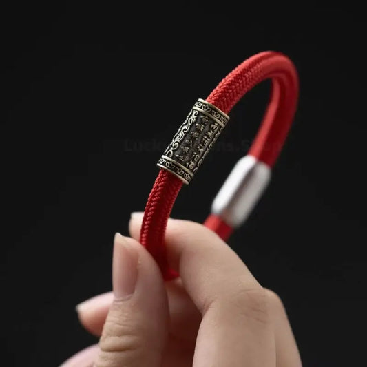 Nine-Vehicle Kasyapa Six-Word Mantra Good Luck Magnetic Clasp Braided Bracelet-LuckyCharms.Shop