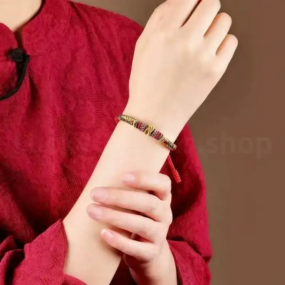 Nine-Eyed Vajra Knot · Tibetan-Style Protection Braided Bracelet-LuckyCharms.Shop