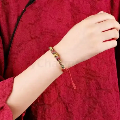 Nine-Eyed Vajra Knot · Tibetan-Style Protection Braided Bracelet-LuckyCharms.Shop