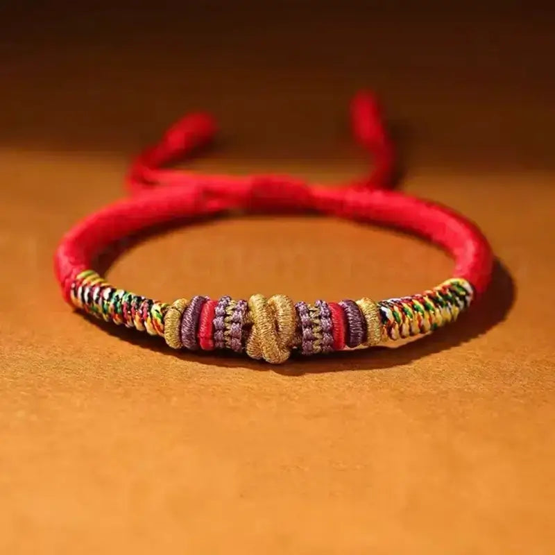 Nine-Eyed Vajra Knot · Tibetan-Style Protection Braided Bracelet-LuckyCharms.Shop