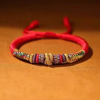 Nine-Eyed Vajra Knot · Tibetan-Style Protection Braided Bracelet-LuckyCharms.Shop