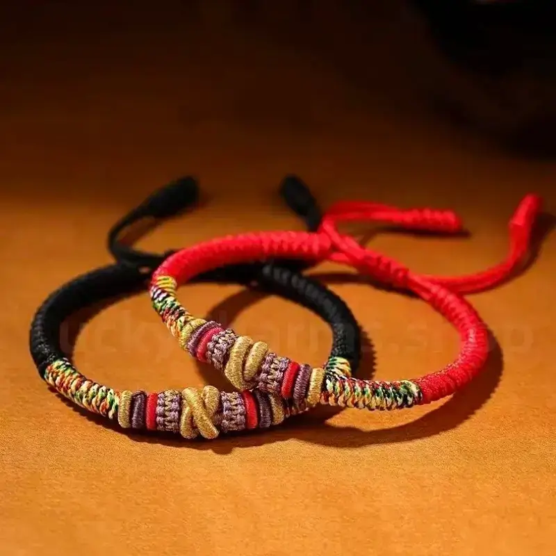 Nine-Eyed Vajra Knot · Tibetan-Style Protection Braided Bracelet-LuckyCharms.Shop