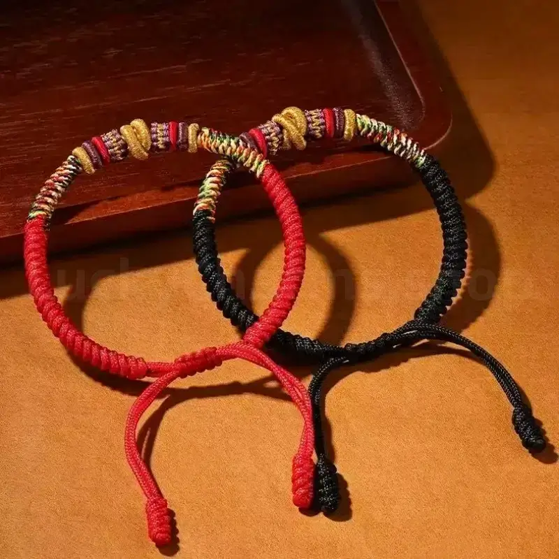 Nine-Eyed Vajra Knot · Tibetan-Style Protection Braided Bracelet-LuckyCharms.Shop