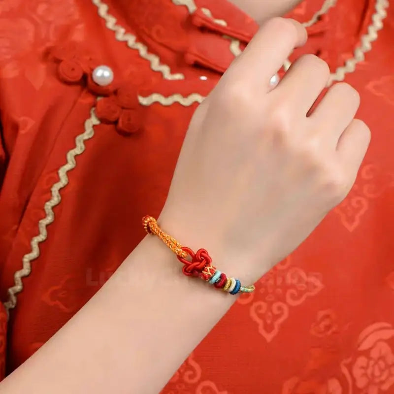 Wisdom Knot Lotus Knot Good Luck Blessing Hand Rope Bracelet-LuckyCharms.Shop