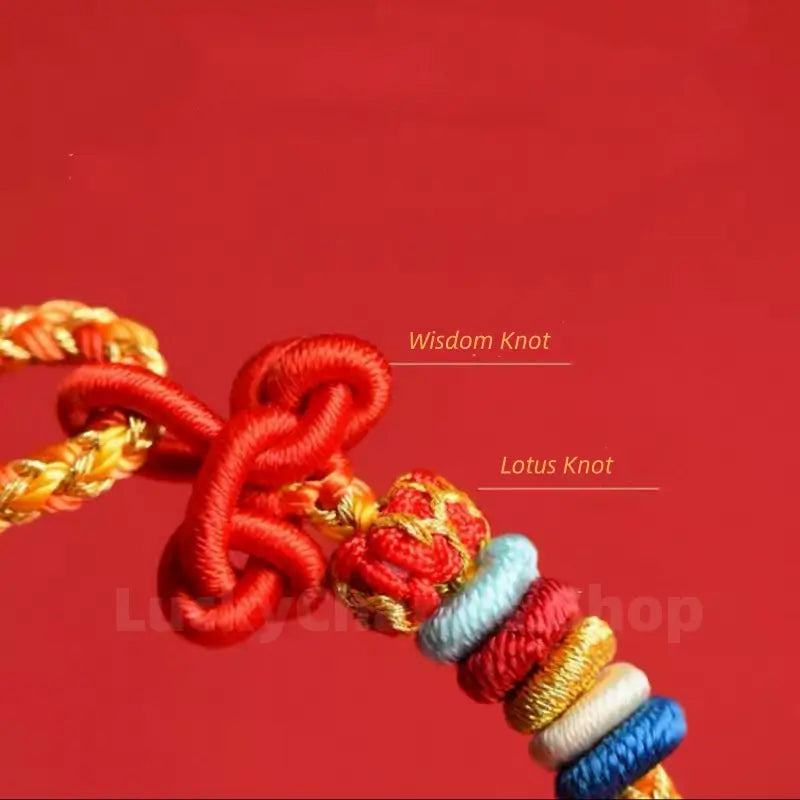 Wisdom Knot Lotus Knot Good Luck Blessing Hand Rope Bracelet-LuckyCharms.Shop