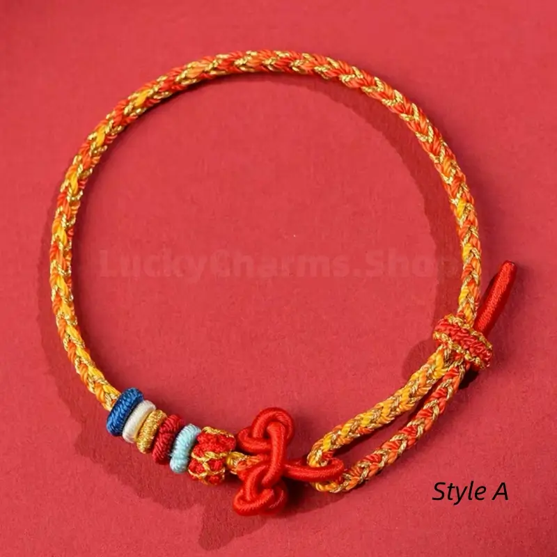 Wisdom Knot Lotus Knot Good Luck Blessing Hand Rope Bracelet-LuckyCharms.Shop