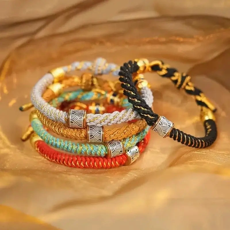 Six-Syllable Mantra Fortune-Turning Bead WUXING Five Elements Guardian Bracelet-LuckyCharms.Shop