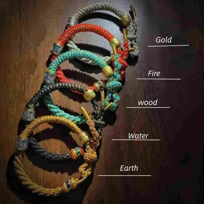 Six-Syllable Mantra Fortune-Turning Bead WUXING Five Elements Guardian Bracelet-LuckyCharms.Shop